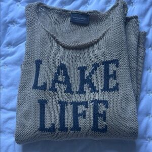 Wooden Ships Beige 'Lake Life' Crewneck Sweater